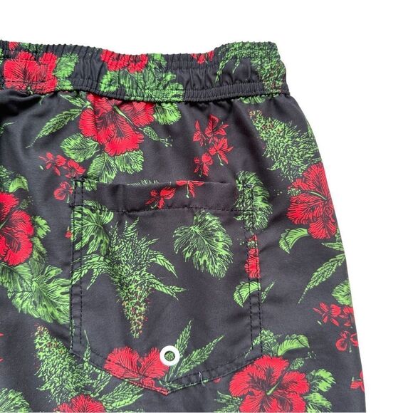 🔃Maamgic Men’s Red Hibiscus Flower Board Shorts Swim Trunks - Picture 6 of 10